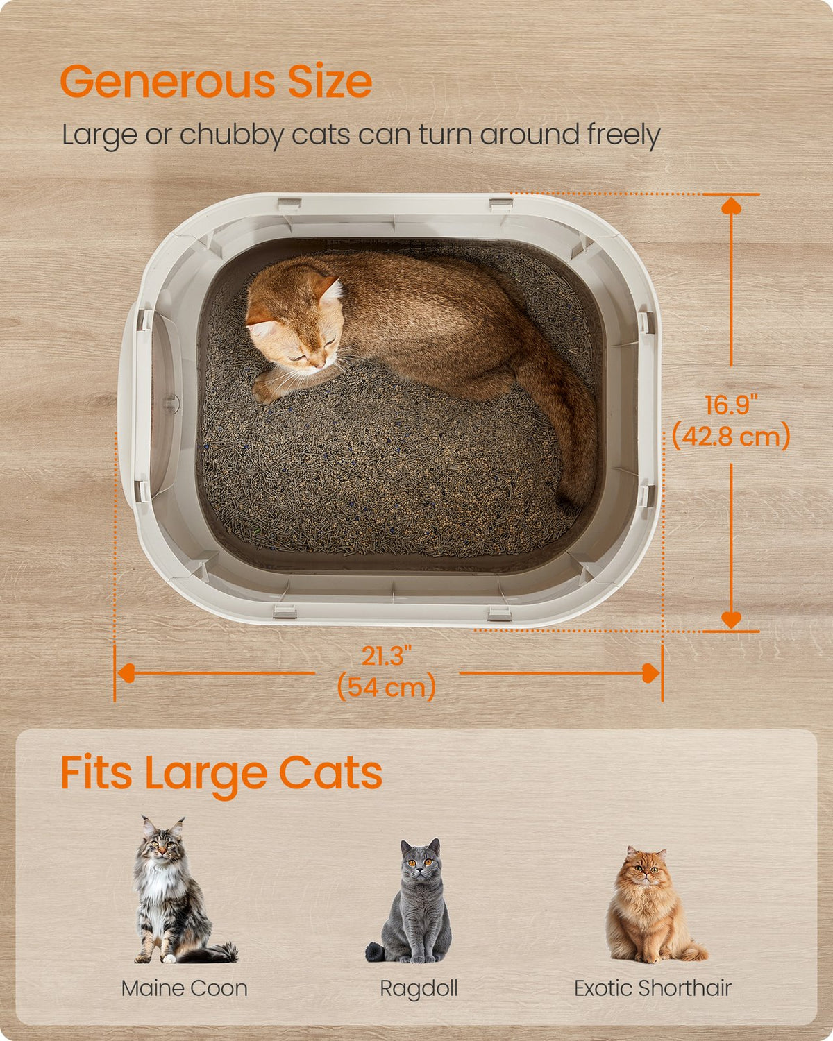 XL Enclosed Cat Litter Box with Slide-Out Tray