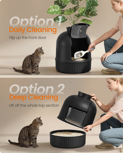 Plant Cat Litter Box Enclosure with Artificial Plant - image 2
