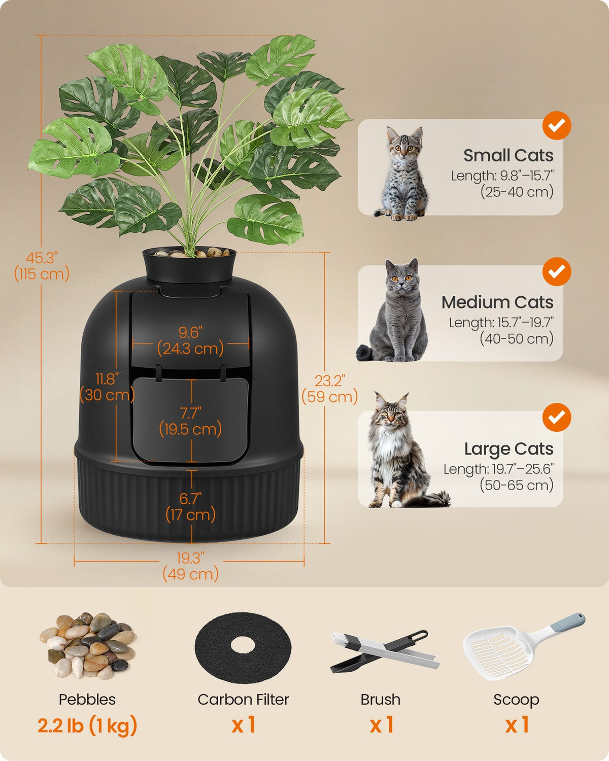 Plant Cat Litter Box Enclosure with Artificial Plant - image 4