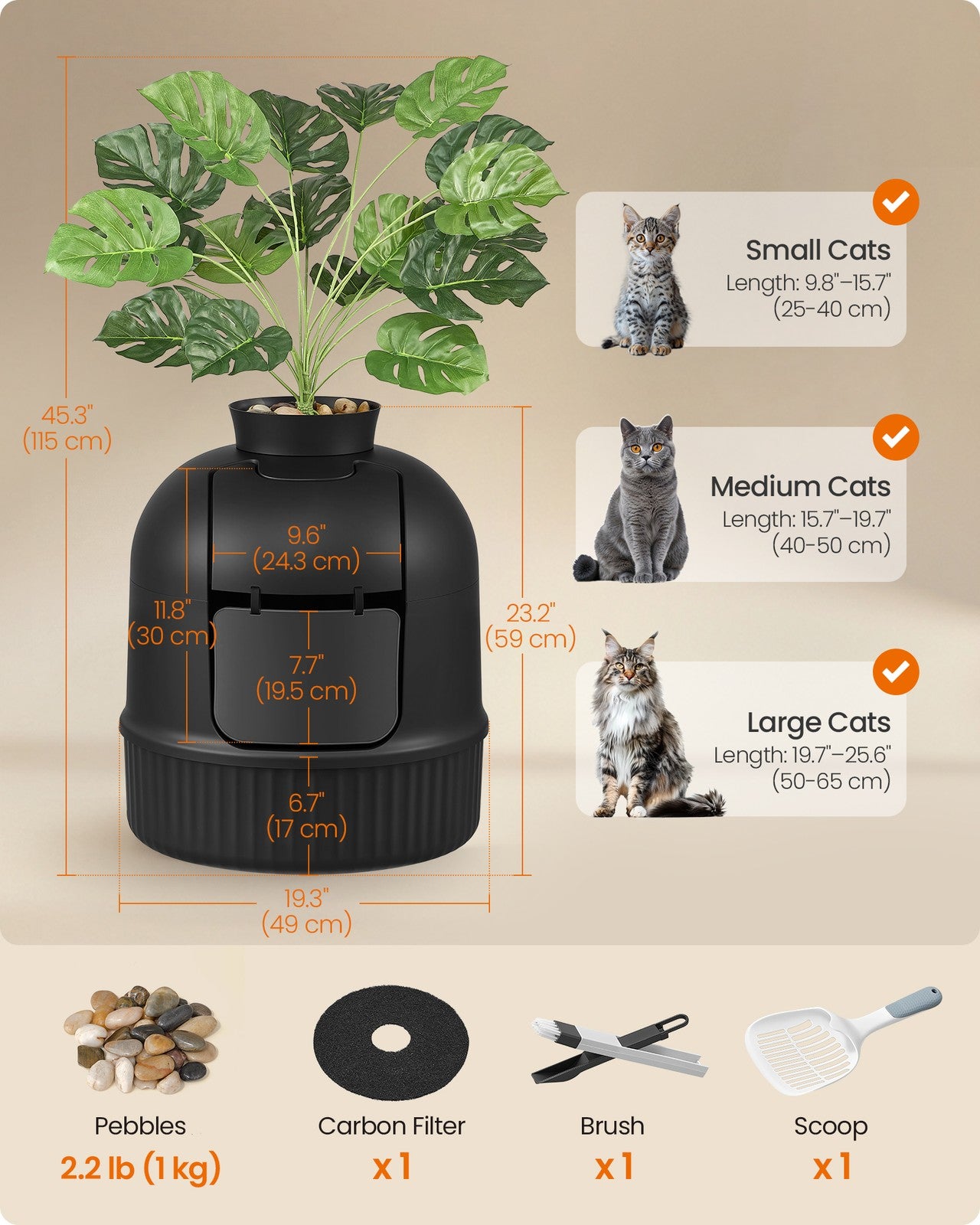 Plant Cat Litter Box Enclosure with Artificial Plant - image 4