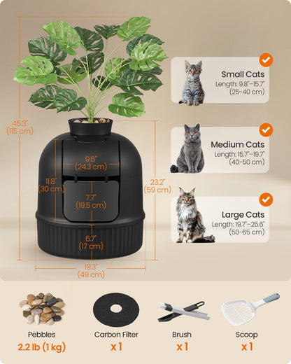 Plant Cat Litter Box Enclosure with Artificial Plant - image 4