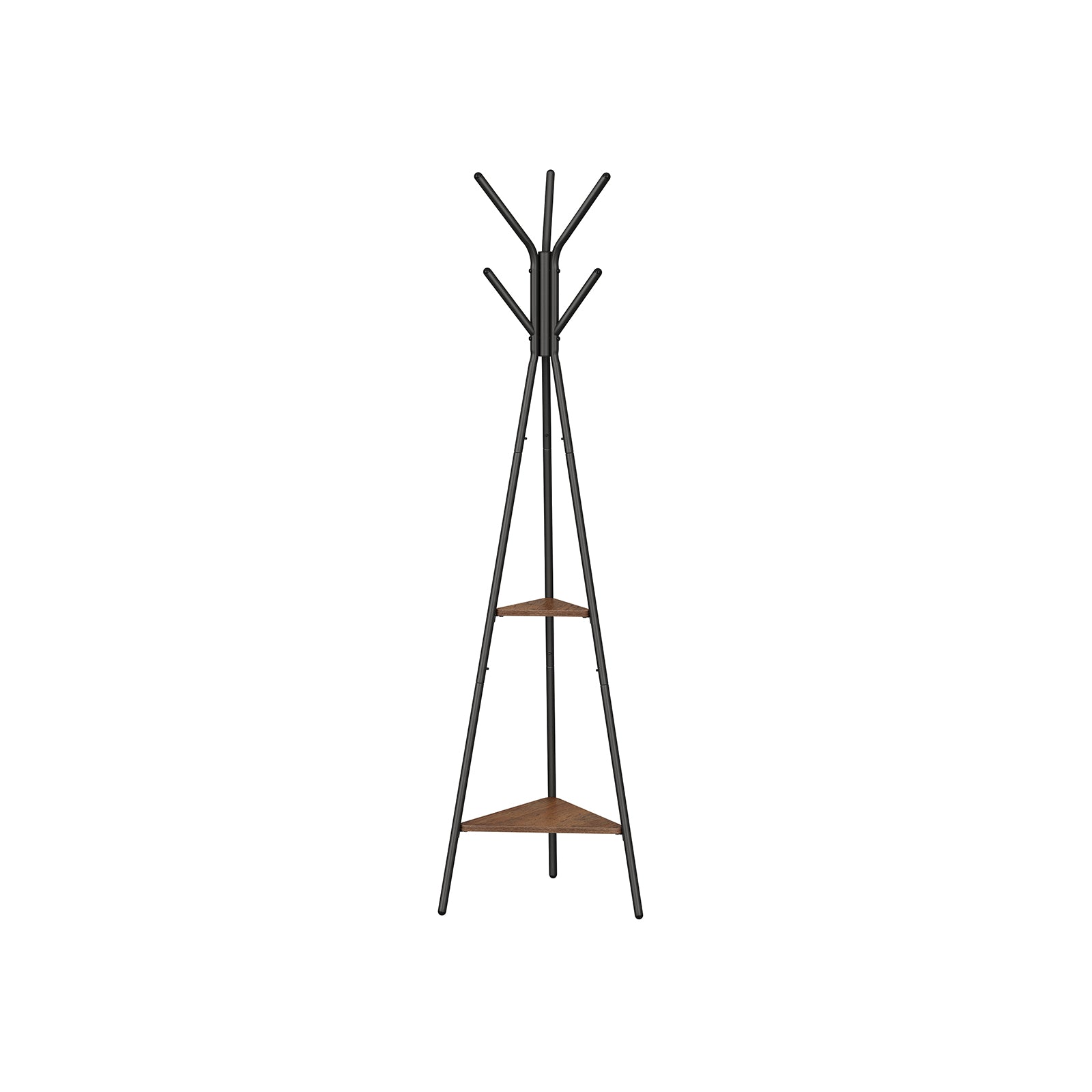 Coat Hanger Stand, Hall Tree with 2 Shelves