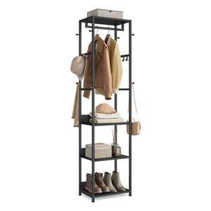 Coat rack freestanding hall tree with shelves - image 13