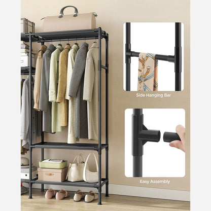 Heavy Duty Clothes Rack with Hanging Rails and Shelves