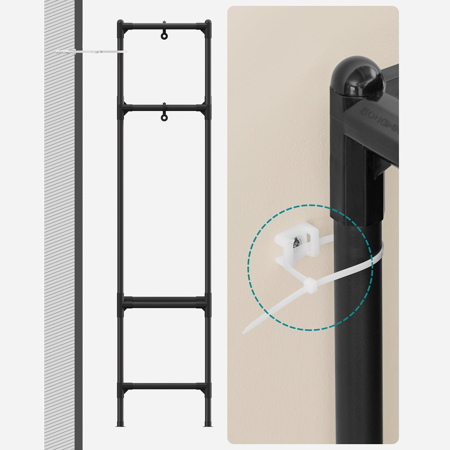 Heavy Duty Clothes Rack with Hanging Rails and Shelves