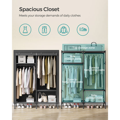 Portable Fabric Wardrobe Closet with Cover