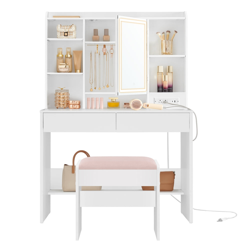 Vanity Desk with Power Outlets