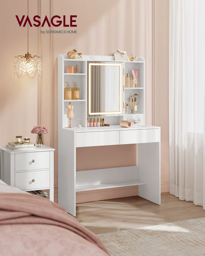 Vanity Desk with Power Outlets
