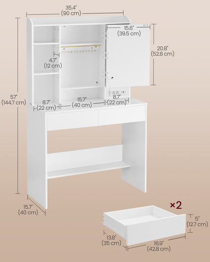 Vanity Desk with Power Outlets