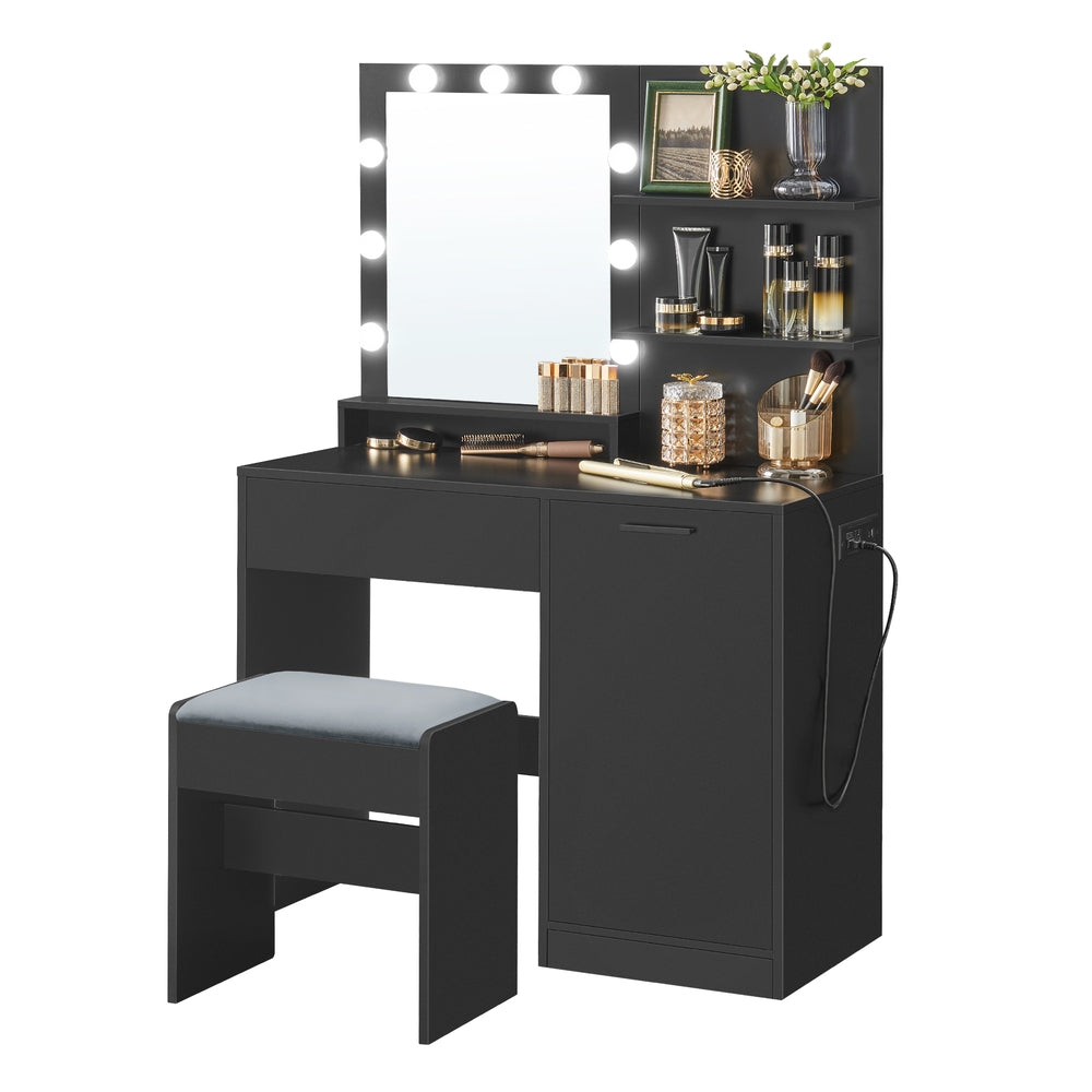 Vanity Desk with Mirror and Lights