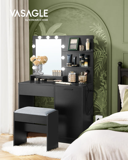 Vanity Desk with Mirror and Lights