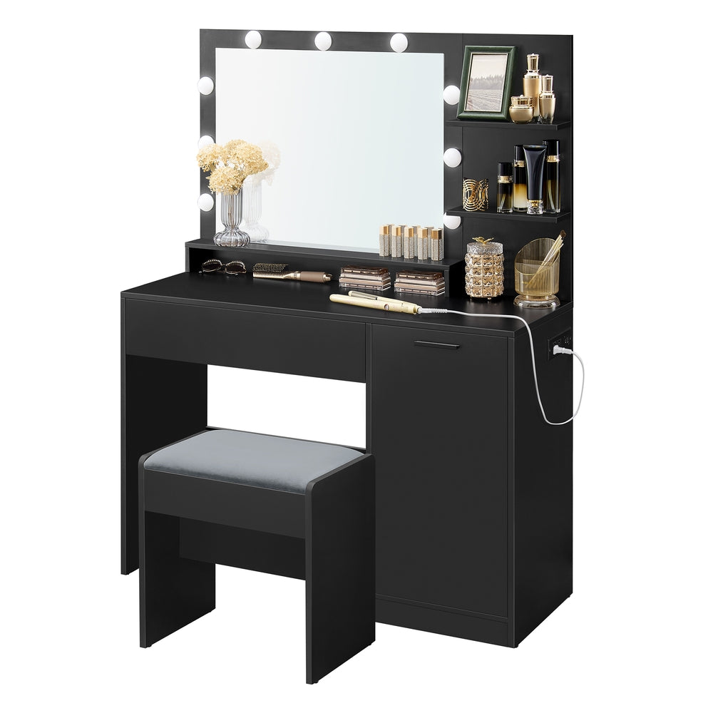 Vanity Desk with Mirror and Lights