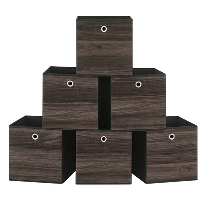 Set of 6 Storage Cubes 11.8 x 11.8 x 11.8 Inches Chestnut Brown - image 1