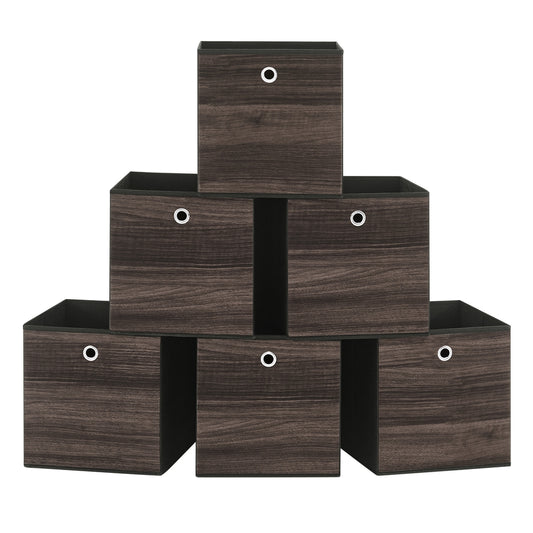 Set of 6 Storage Cubes 11.8 x 11.8 x 11.8 Inches Chestnut Brown - image 1
