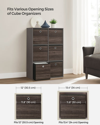 Set of 6 Storage Cubes 11.8 x 11.8 x 11.8 Inches Chestnut Brown - image 5