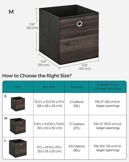Set of 6 Storage Cubes 11.8 x 11.8 x 11.8 Inches Chestnut Brown - image 6
