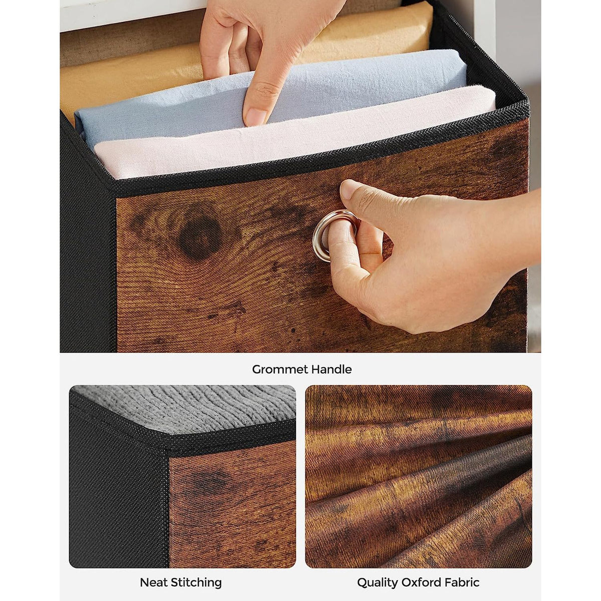 Set of 6 Storage Bins with Handles