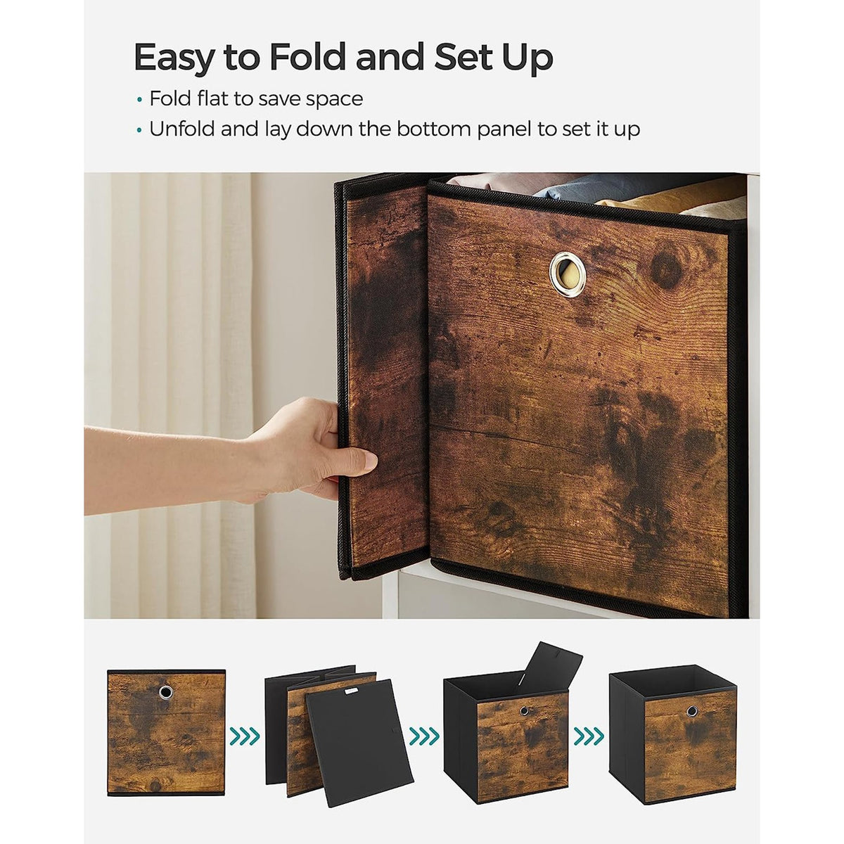 Set of 6 Storage Bins with Handles