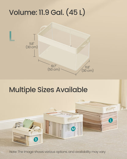 Large Fabric Storage Baskets Set of 3