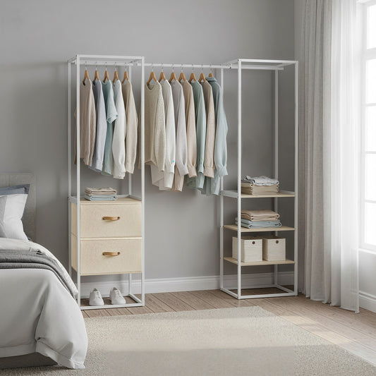Freestanding heavy duty clothes rack with extendable hanging rod - image 1
