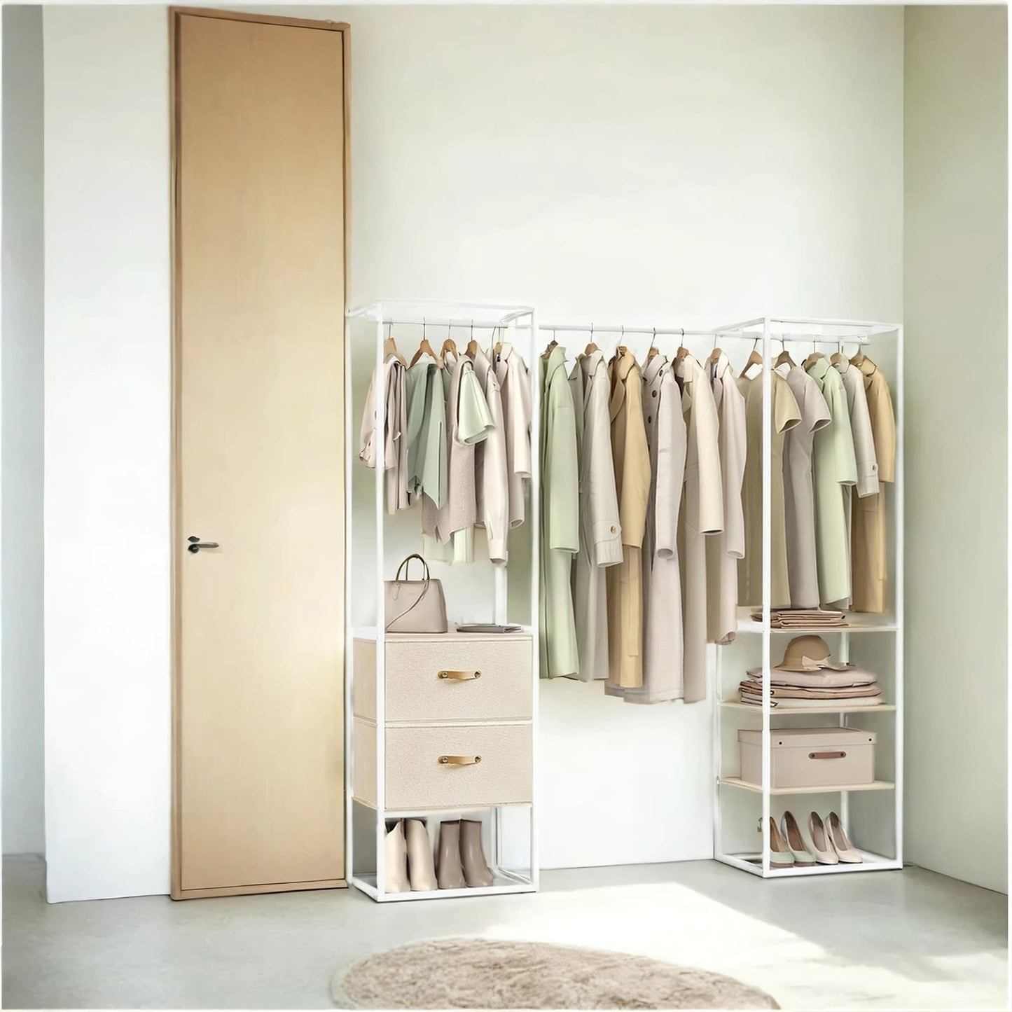 Freestanding heavy duty clothes rack with extendable hanging rod - image 2