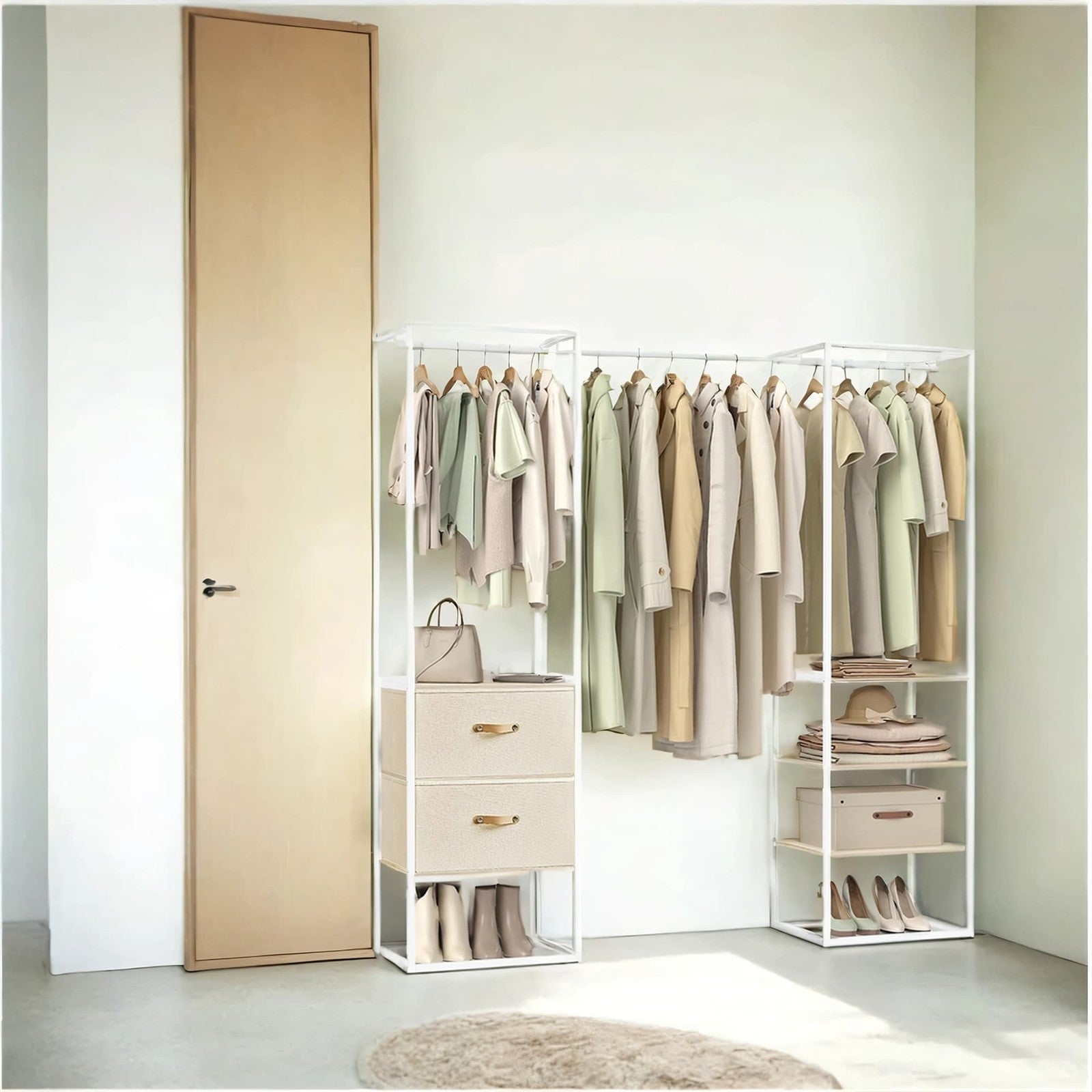 Freestanding heavy duty clothes rack with extendable hanging rod - image 2