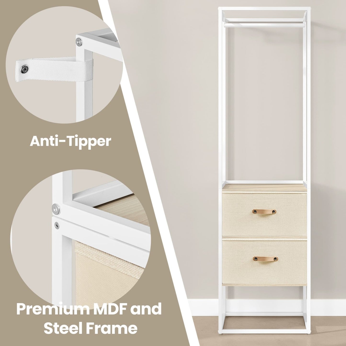 Freestanding heavy duty clothes rack with extendable hanging rod - image 3