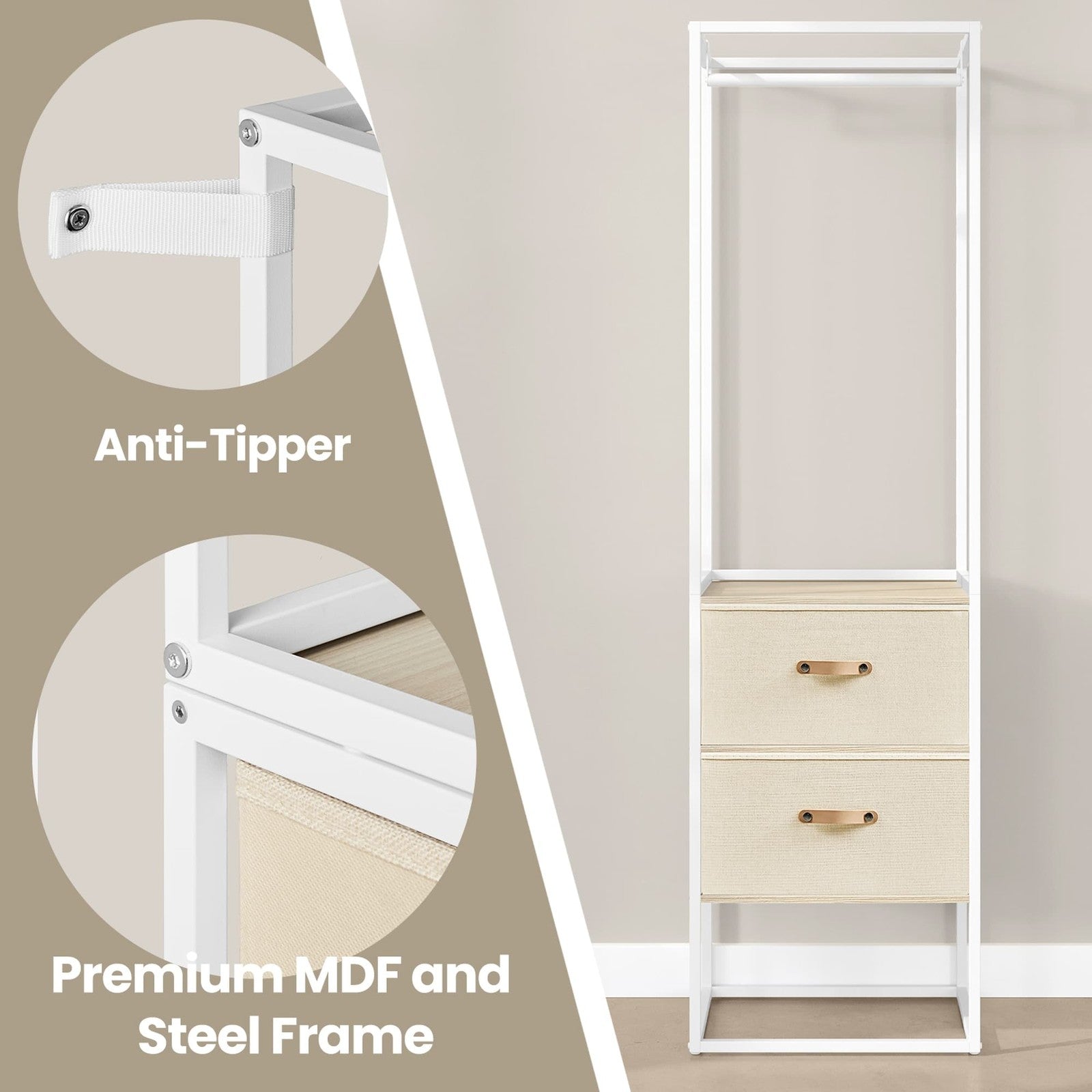 Freestanding heavy duty clothes rack with extendable hanging rod - image 3