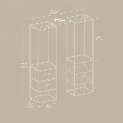 Freestanding heavy duty clothes rack with extendable hanging rod - image 5