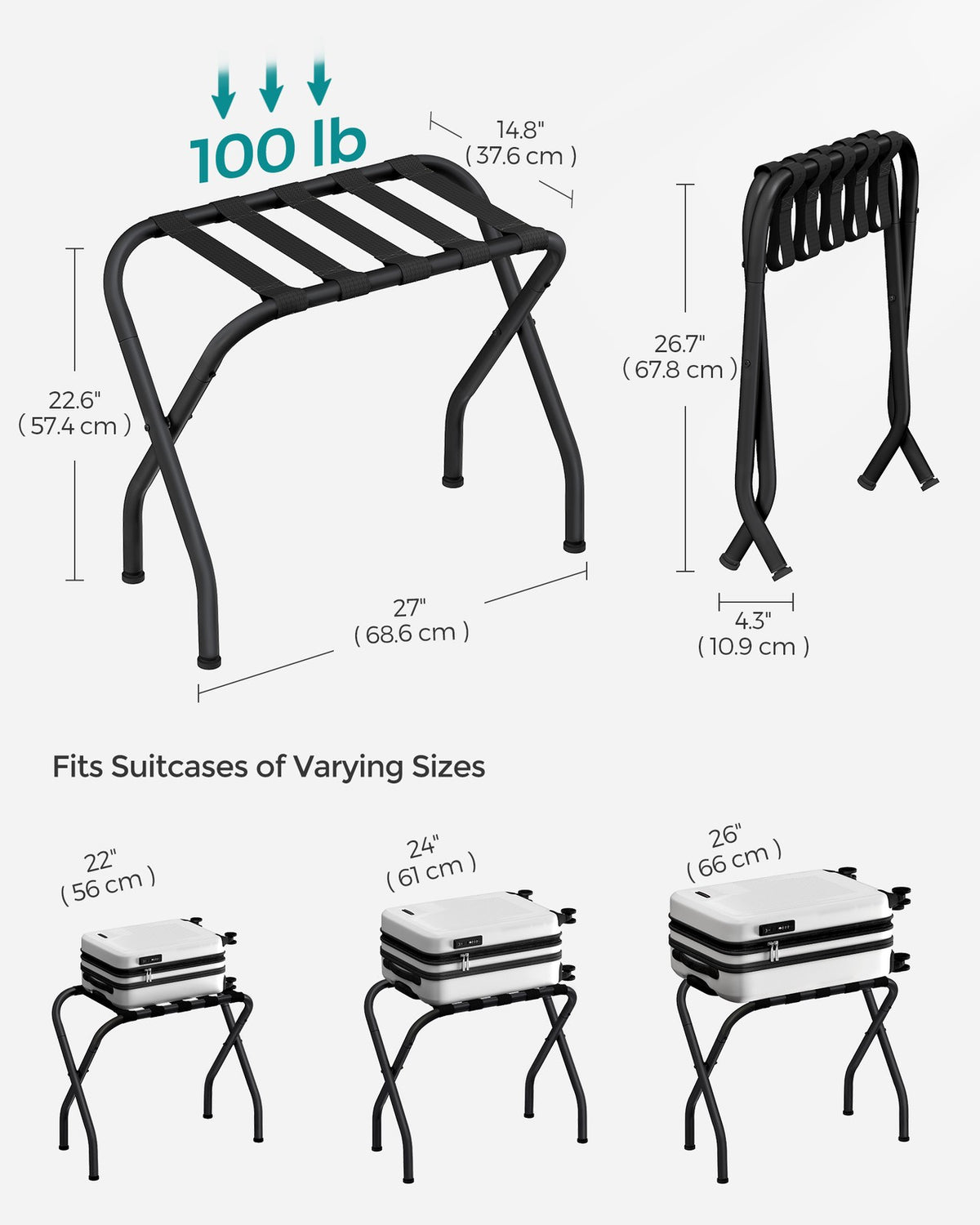 HELENA Metal Folding Luggage Rack