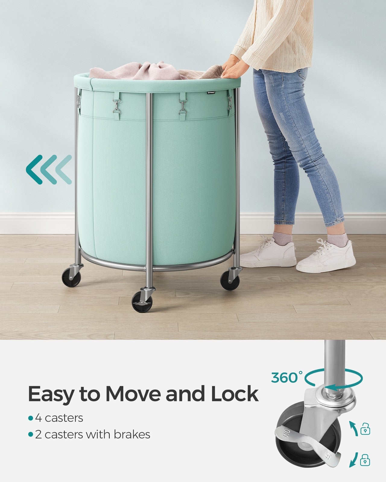 45 Gal. Laundry Basket with Wheels - HWLEXTRA 