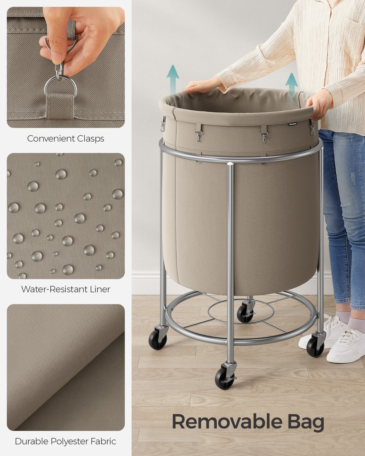 45 Gal. Laundry Basket with Wheels - HWLEXTRA 