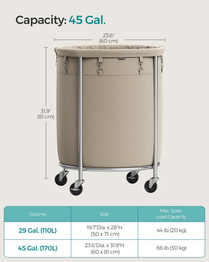 45 Gal. Laundry Basket with Wheels - HWLEXTRA 