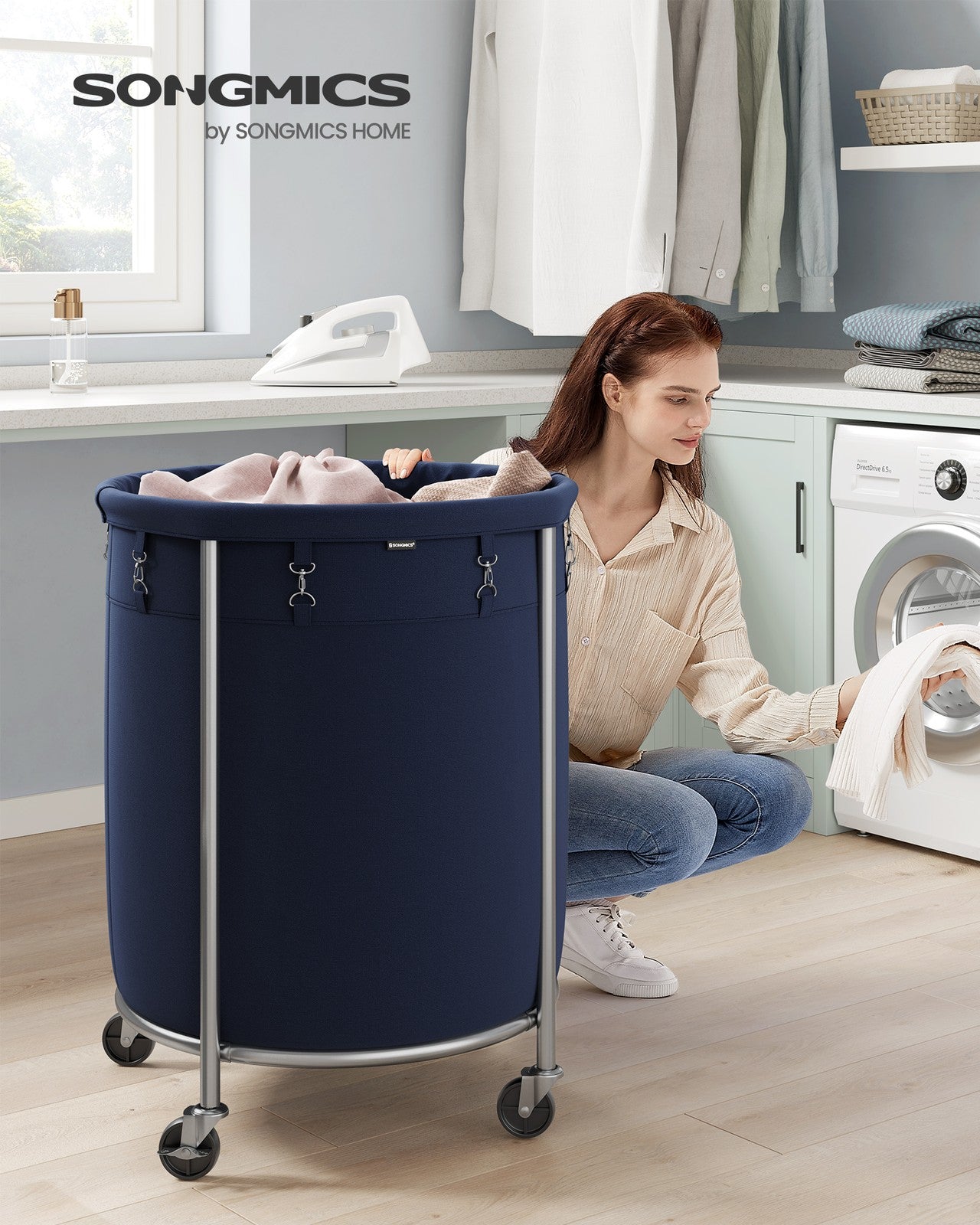 45 Gal. Laundry Basket with Wheels - HWLEXTRA 