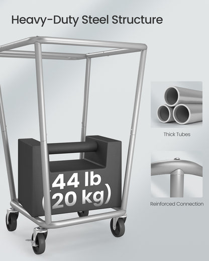 34.3 Gallons Rolling Laundry Hamper with Removable Bag Cream White - image 10