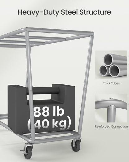 34.3 Gallons Rolling Laundry Hamper with Removable Bag Cream White - image 28