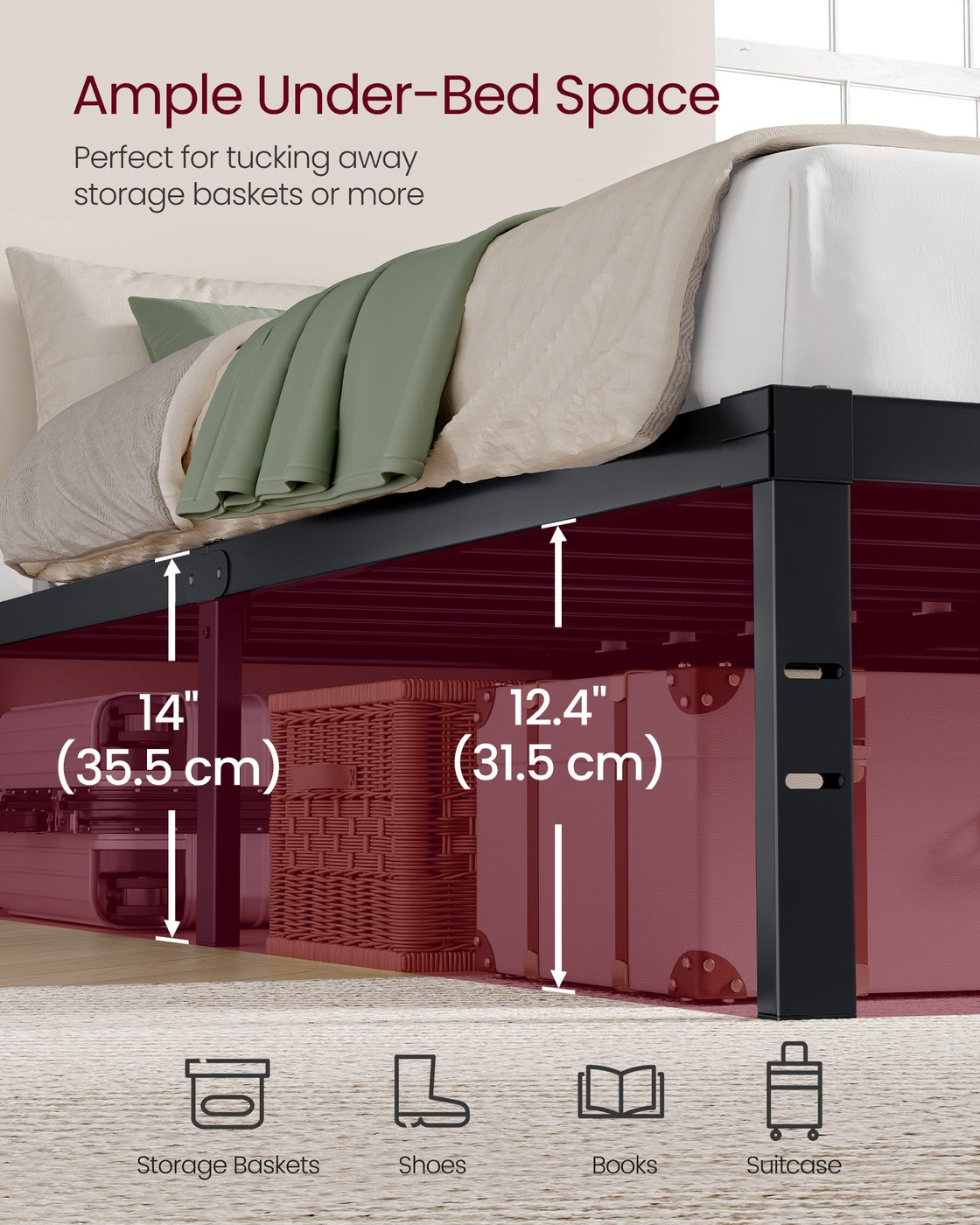 Twin Metal Bed Frame 14 Inches Tall - image 15