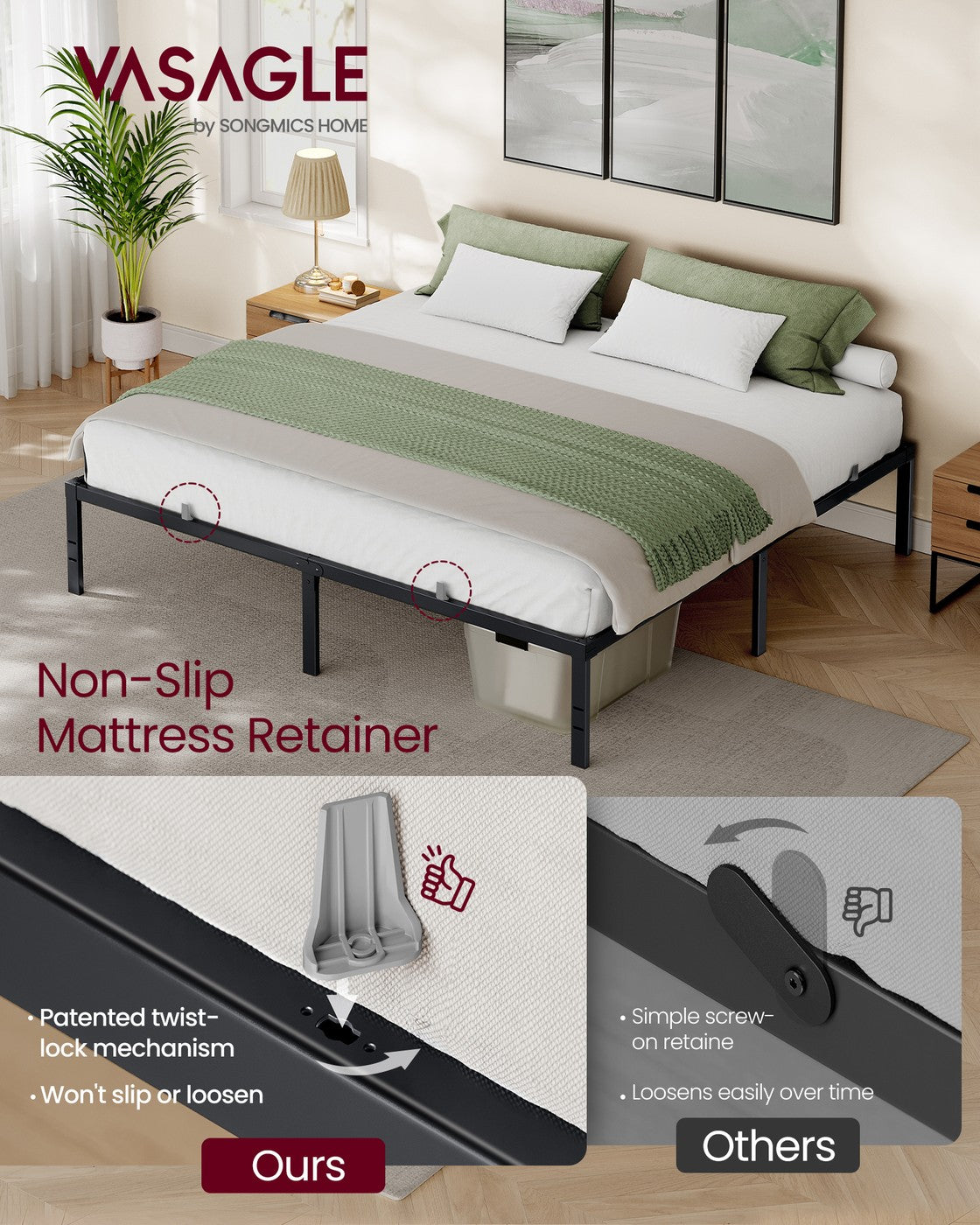 Twin Metal Bed Frame 16 Inches Tall - image 27