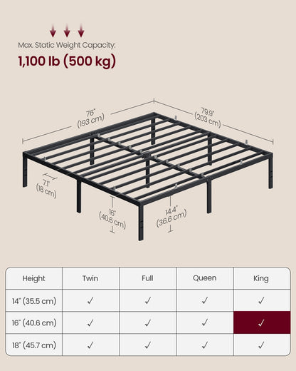 Twin Metal Bed Frame 16 Inches Tall - image 30