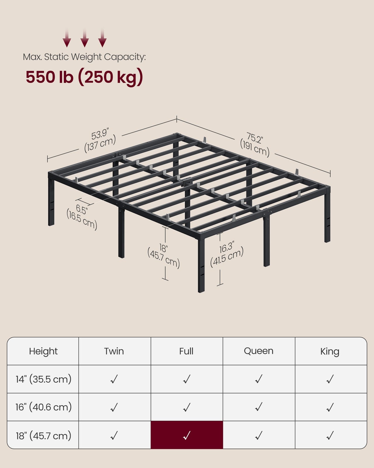 Twin Metal Bed Frame 18 Inches Tall - image 12