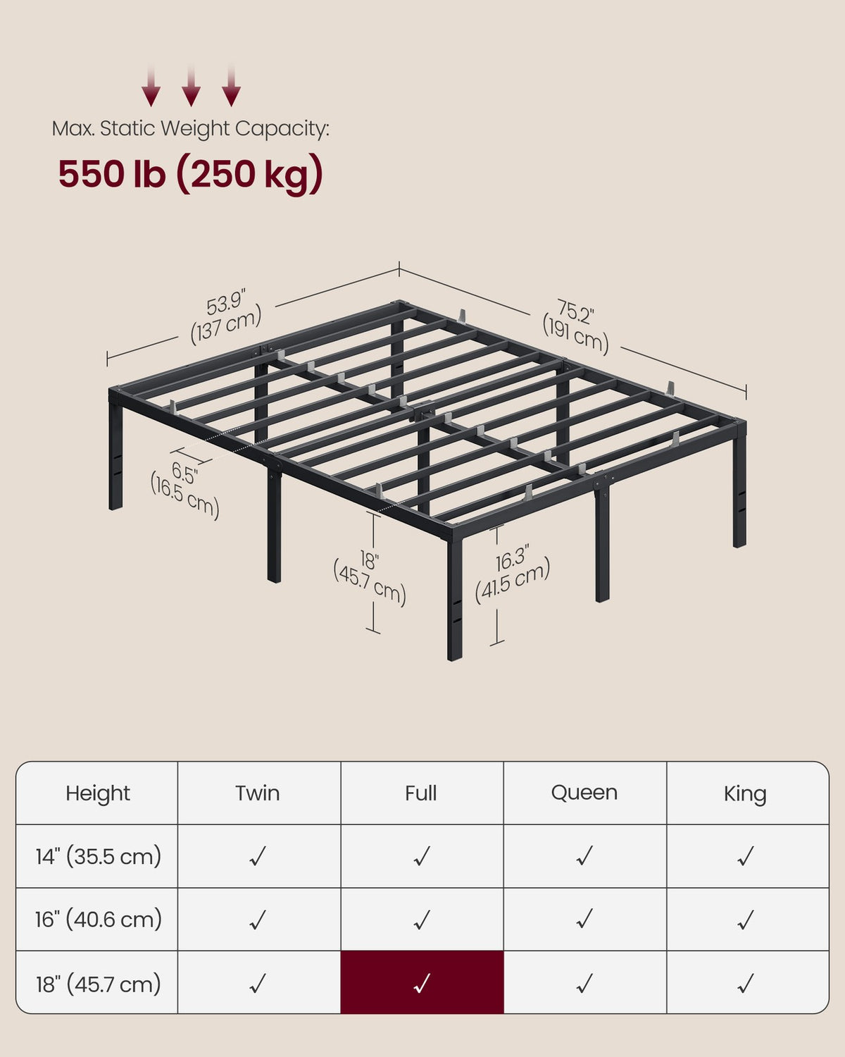Twin Metal Bed Frame 18 Inches Tall - image 12