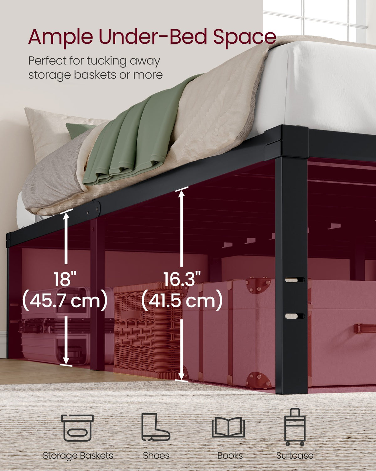 Twin Metal Bed Frame 18 Inches Tall - image 13
