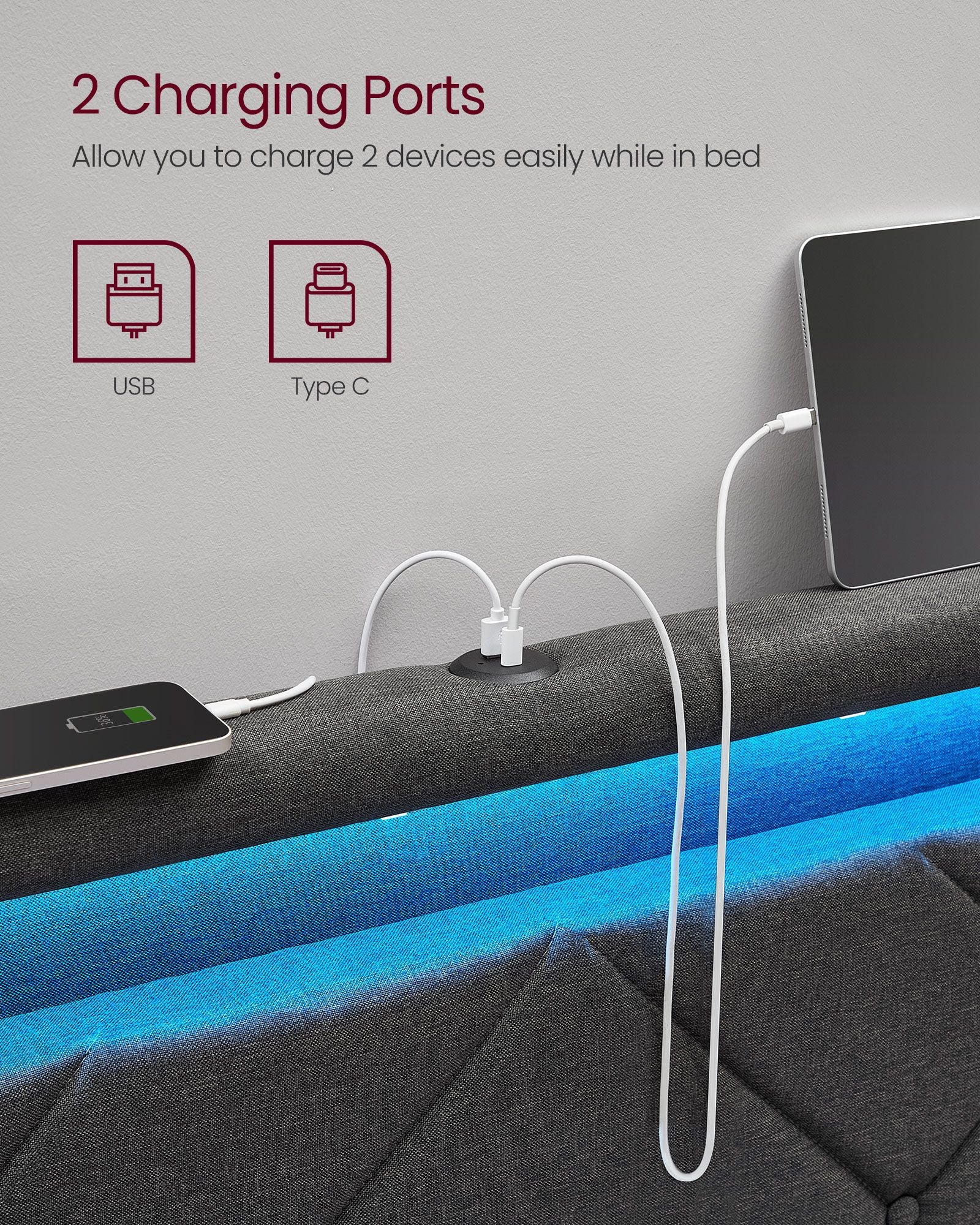 LED Bed Frame Twin Size