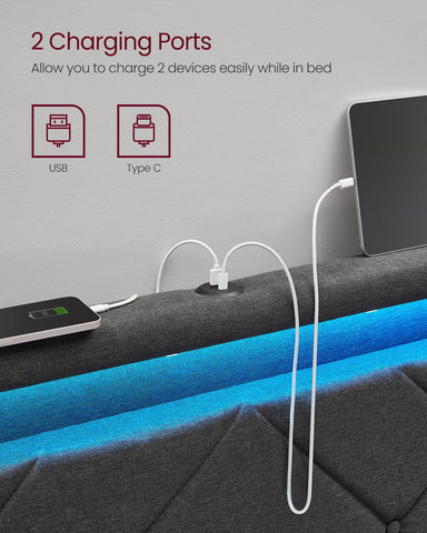 LED Bed Frame Twin Size