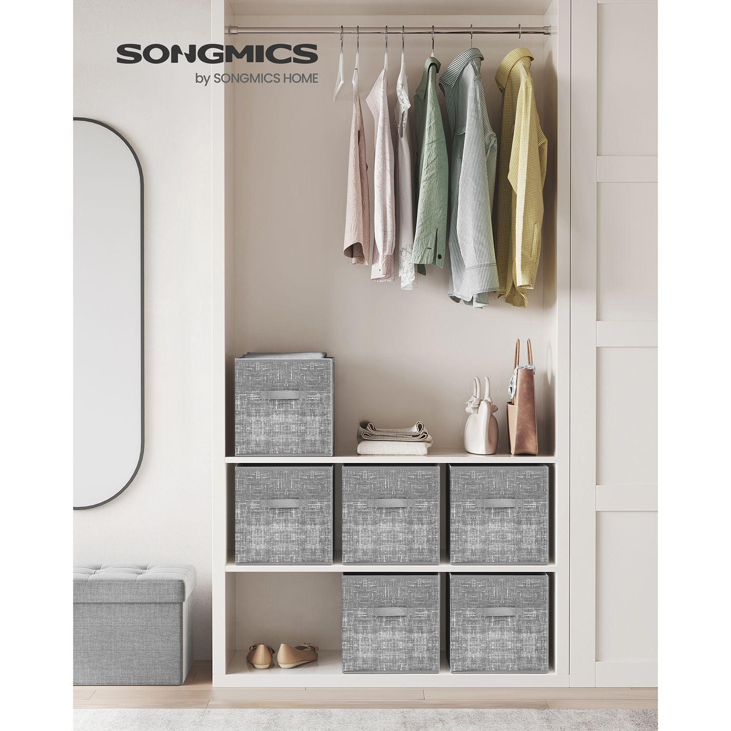 Non-Woven Fabric Storage Cubes with Double Handles - HWLEXTRA 