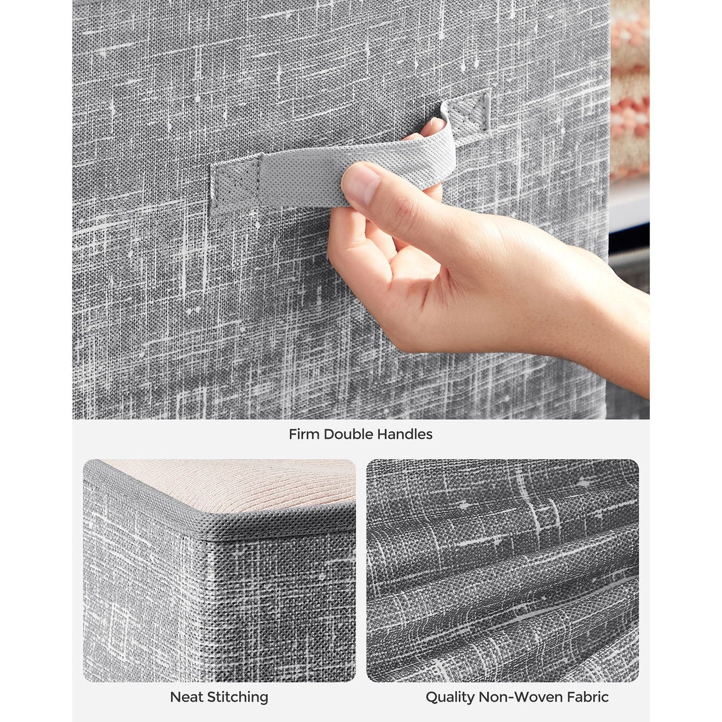 Non-Woven Fabric Storage Cubes with Double Handles - HWLEXTRA 