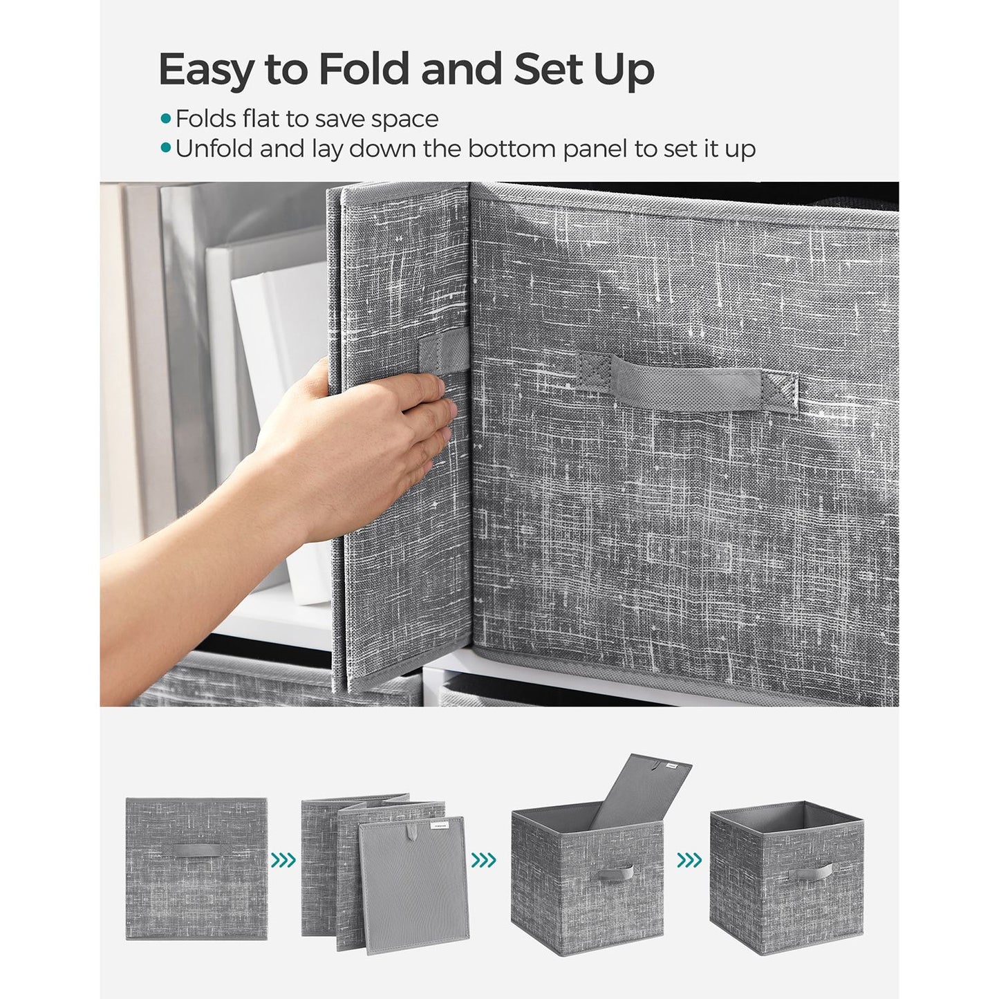 Non-Woven Fabric Storage Cubes with Double Handles - HWLEXTRA 