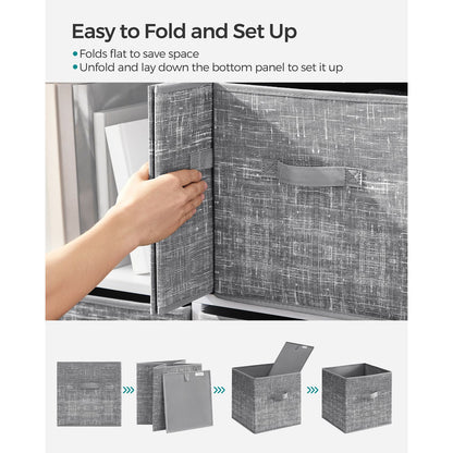 Non-Woven Fabric Storage Cubes with Double Handles - HWLEXTRA 