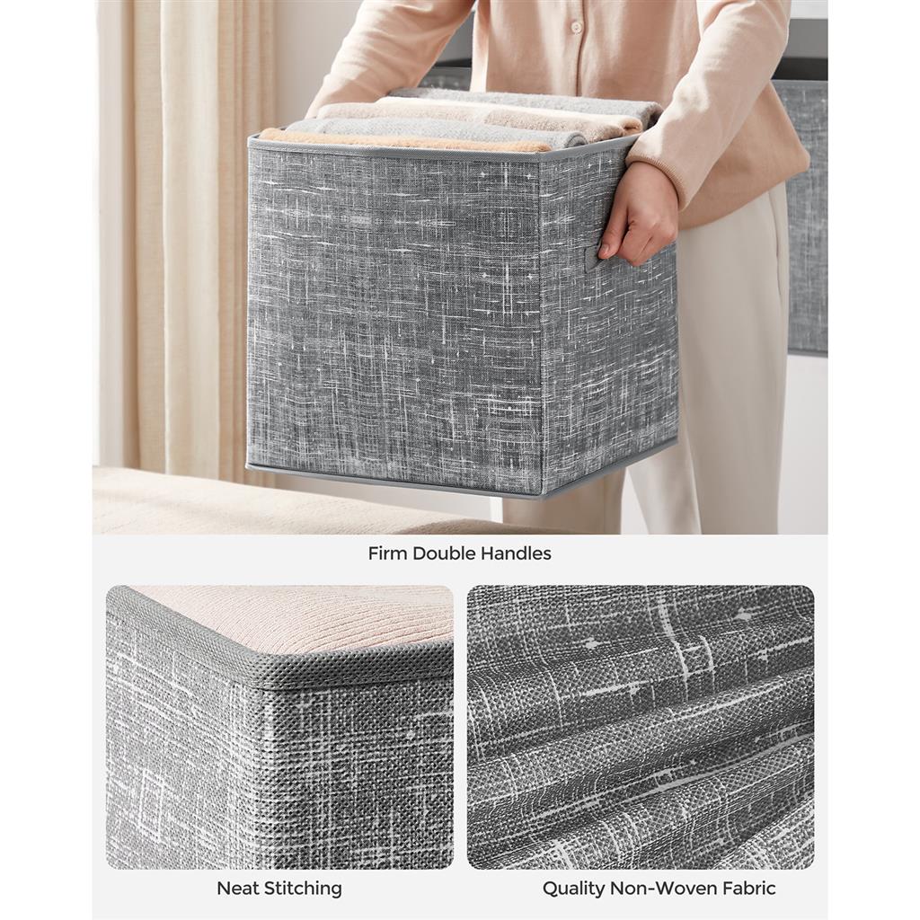 Non-Woven Fabric Storage Cubes with Double Handles - HWLEXTRA 