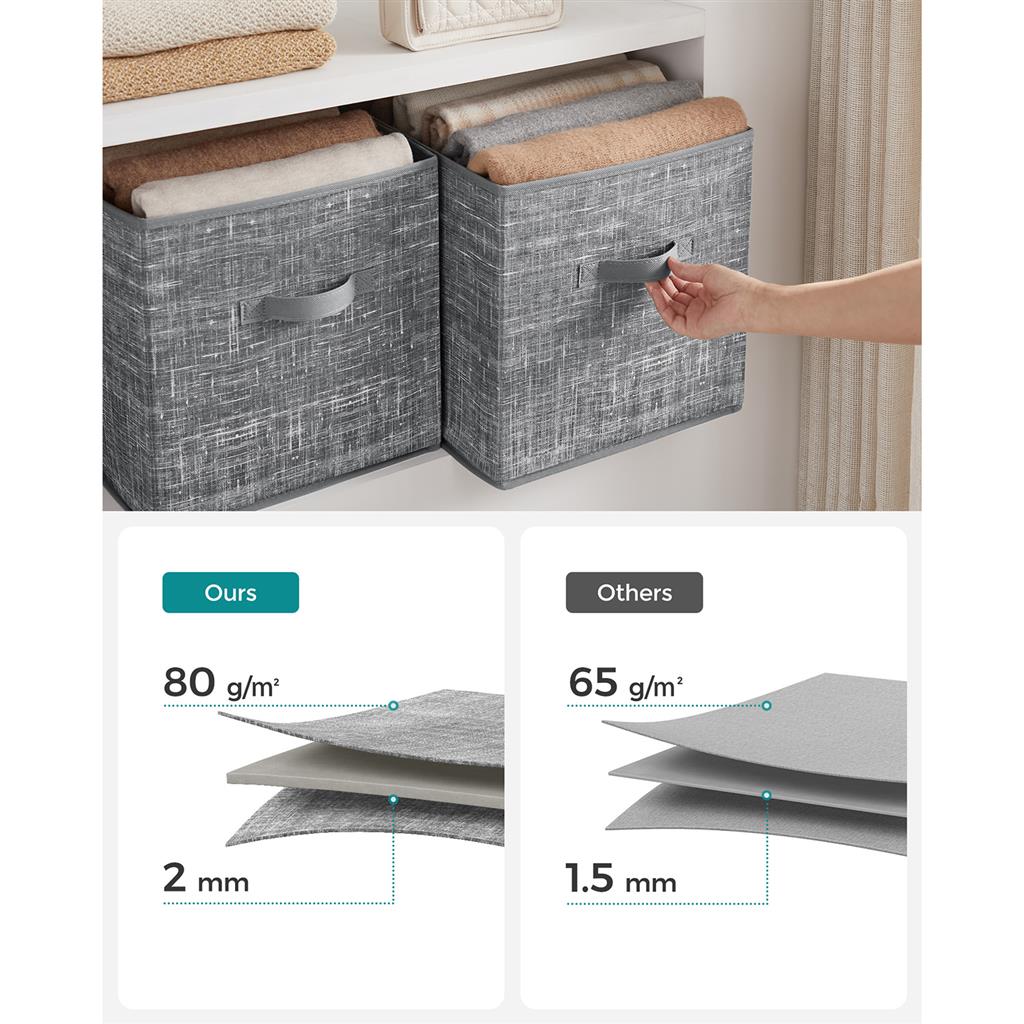 Non-Woven Fabric Storage Cubes with Double Handles - HWLEXTRA 